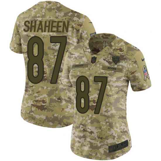 Nike Bears #87 Adam Shaheen Camo Women Stitched NFL Limited 2018 Salute to Service Jersey
